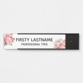 Plaque de nom de porte de bureau Fleurs roses flor (Devant)