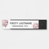 Plaque de nom de porte de bureau Fleurs roses flor (Devant)