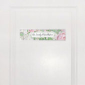 Plaque de nom de porte florale de Boho rose