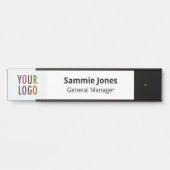 Plaque de nom de porte interchangeable avec logo n (Devant)