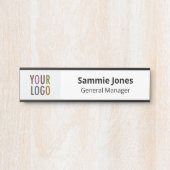 Plaque de nom de porte interchangeable avec logo n (Devant)