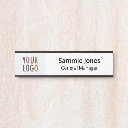 Plaque de nom de porte interchangeable avec logo n (Devant)