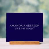 Plaque de nom de vice-président bleu élégant (Neutre)