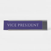 Plaque de nom de vice-président bleu élégant (Devant)