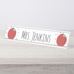 Plaque de nom d'enseignant de maternelle Apple