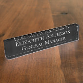 Plaque de nom d'entreprise noire sur mesure (Taille)