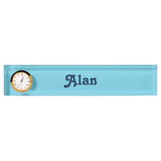 Plaque de nom du bureau Alan (Devant)