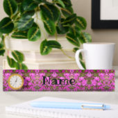 Plaque de nom du bureau avec horloge Rhododendron