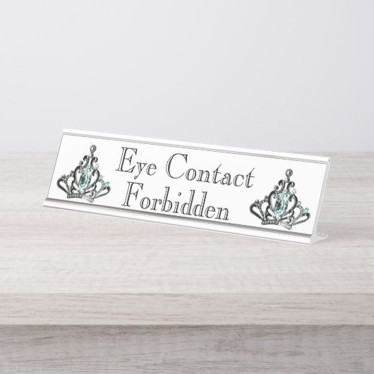 Plaque de nom du bureau "Contact oeil interdit" (Devant)