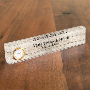 Plaque de nom du bureau d'affaires Rustic Wood