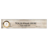 Plaque de nom du bureau d'affaires Rustic Wood (Devant)