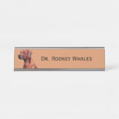 Plaque de nom du bureau de chien géométrique Brown (Devant)