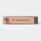 Plaque de nom du bureau de chien géométrique Brown (Devant)