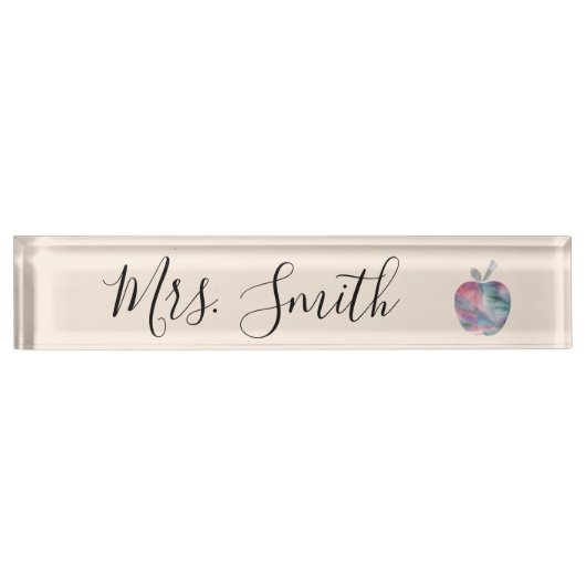 Plaque de nom du bureau de l'enseignant (Devant)