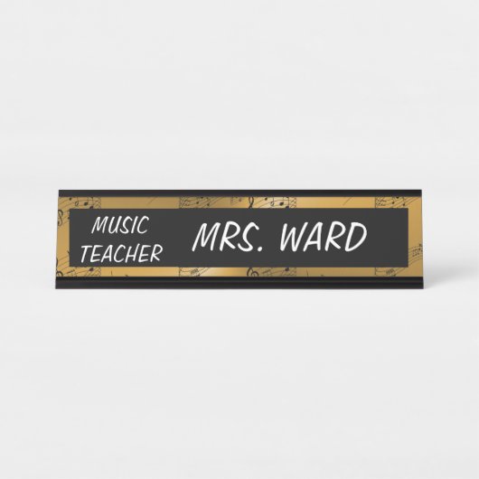 PLAQUE DE NOM DU BUREAU DE L'ENSEIGNANT MUSIQUE (Devant)