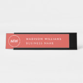 Plaque de nom du bureau de monogramme du client (Devant)