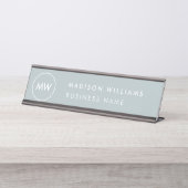 Plaque de nom du bureau de monogramme du client (Devant)