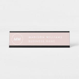Plaque de nom du bureau de monogramme du client