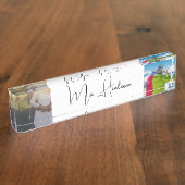 Plaque de nom du bureau de monogramme photo (Taille)