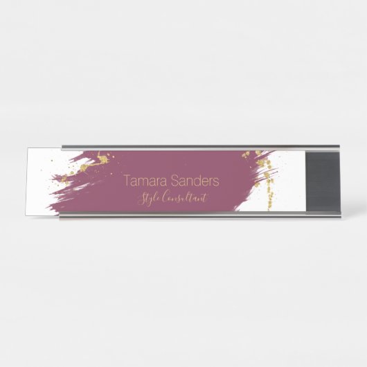 Plaque de nom du bureau de peinture dorée de Bourg (Devant)