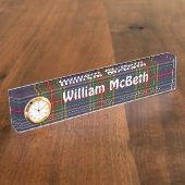 Plaque de nom du bureau de plaid MacBeth Tartan (Taille)