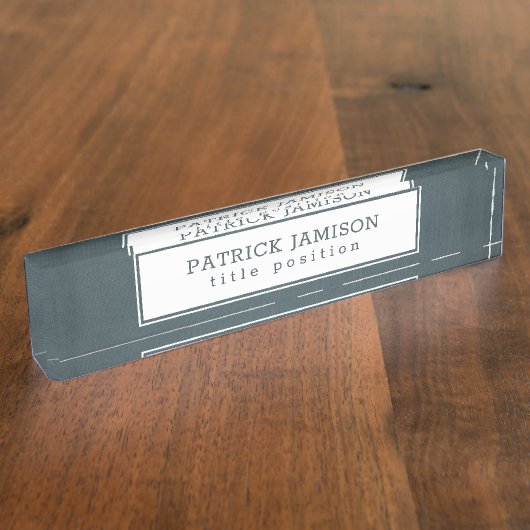 Plaque de nom du bureau de texture de lin (Taille)