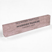 Plaque de nom du bureau d'impression rose Snakeski