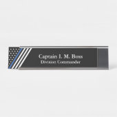 Plaque de nom du bureau d'indicateur de ligne bleu (Devant)