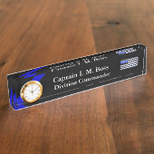 Plaque de nom du bureau d'indicateur de ligne bleu (Taille)