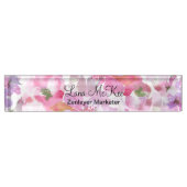 Plaque de nom du bureau du monogramme floral (Devant)