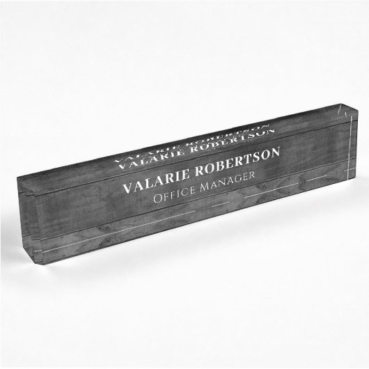 Plaque de nom du bureau en bois rustique