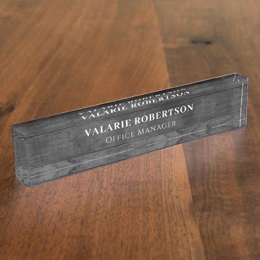 Plaque de nom du bureau en bois rustique (Taille)