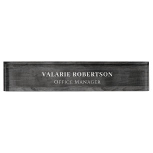 Plaque de nom du bureau en bois rustique