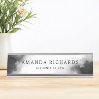Plaque de nom du bureau en couleur noire et gris f