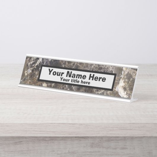Plaque de nom du bureau en marbre de pierre (Devant)