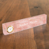 Plaque de nom du bureau en marbre doré rose (Taille)