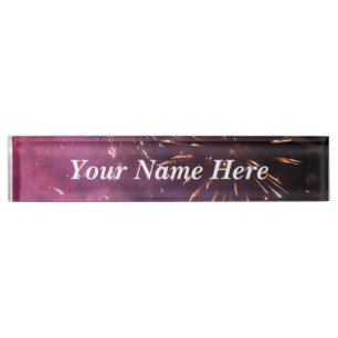 Plaque de nom du bureau Fireworks