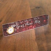 Plaque de nom du bureau Fireworks avec horloge (Taille)