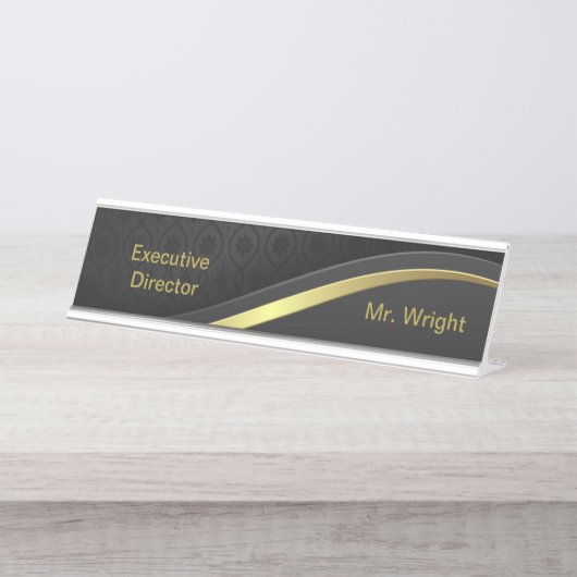 Plaque de nom du bureau interchangeable (Devant)