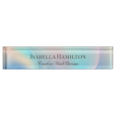 Plaque de nom du bureau liquide holographique (Devant)