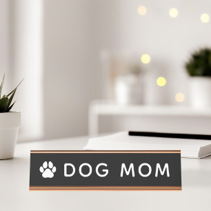Plaque de nom du bureau mère chien