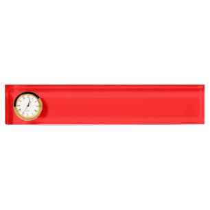Plaque de nom du bureau moderne en rouge avec horl