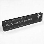 Plaque de nom du bureau Monogramme Doctor