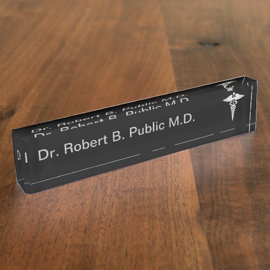 Plaque de nom du bureau Monogramme Doctor (Taille)