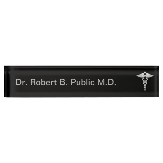 Plaque de nom du bureau Monogramme Doctor (Devant)