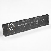 Plaque de nom du bureau Monogramme professionnel d