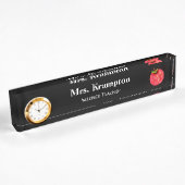 Plaque de nom du bureau pour enseignants avec horl