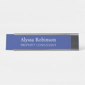 Plaque de nom du bureau professionnel bleu (Devant)
