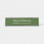 Plaque de nom du bureau professionnel Forest Green (Devant)