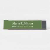 Plaque de nom du bureau professionnel Forest Green (Devant)